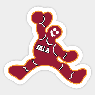 Jumping Miami Heat Gingerbread Man Sticker